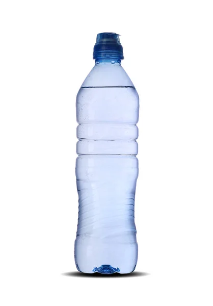 Mittlere Plastikflasche mit Wasser — Stockfoto