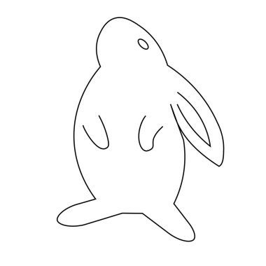 Paskalya temalı vektör tavşan çizim