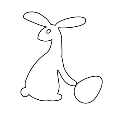 vektör komik Paskalya bunny tavşan ve Paskalya yortusu yumurta