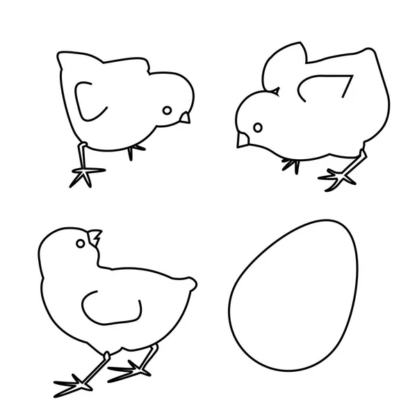 Illustration Simple Poussins Icône Vectorielle Oeuf Pour Web — Image vectorielle