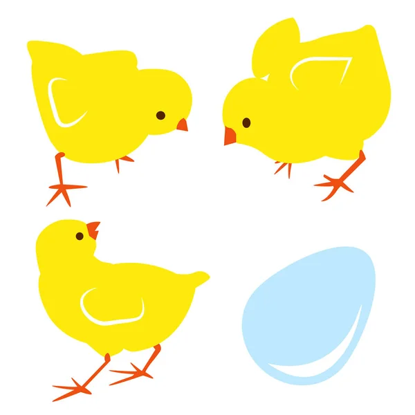 简单的插图小鸡和鸡蛋矢量图标复活节主题向量插图礼品卡 证书或横幅 图库矢量图片