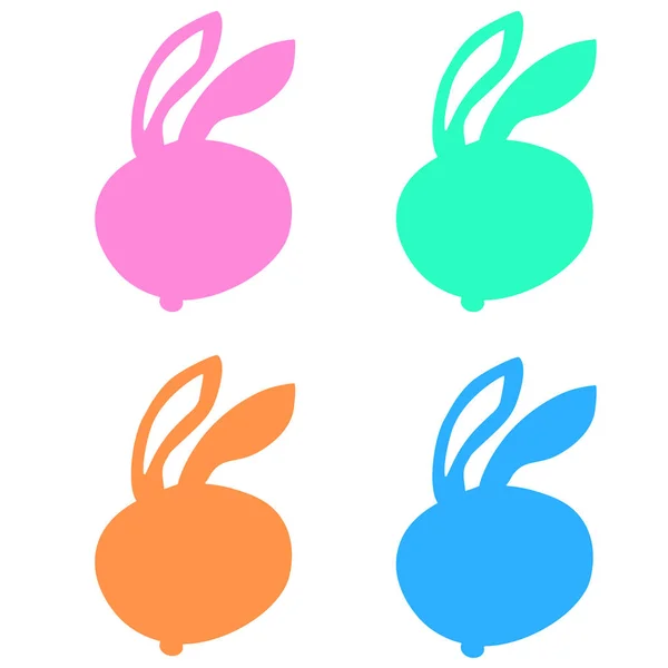 Icône de couleur lapin sur fond blanc de la collection d'animaux de ligne mince, illustration vectorielle de trait de contour modifiable — Image vectorielle