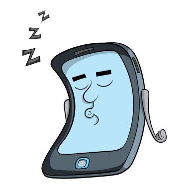 Beyaz arka plan üzerinde izole smartphone uyku