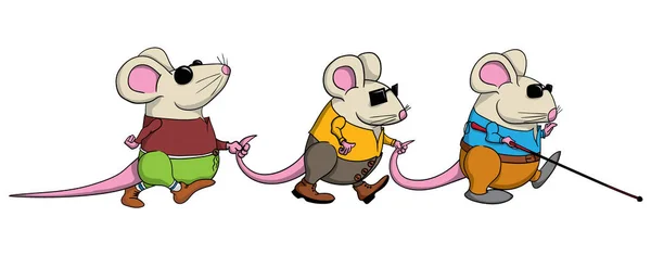 Beyaz arka plan üzerinde izole üç kör internet