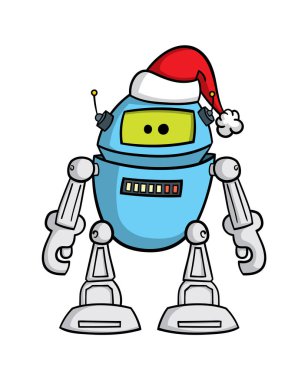 çizgi film stil ikonu robot üzerinde beyaz, vektör çizim