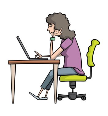 cartoon style worker icon of  on white, vector illustration