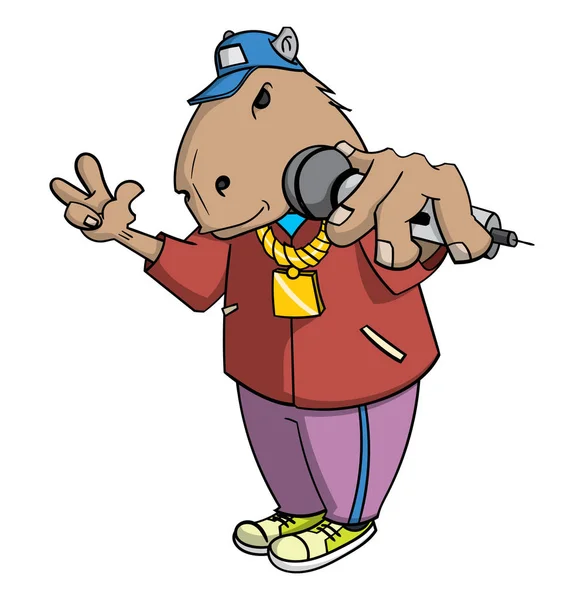 Cartoon Capibara Stijlicoon Van Wit Vectorillustratie — Stockvector