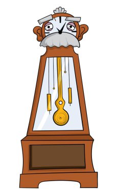 karikatür tarzı saat simgesi olan beyaz, vektör çizim