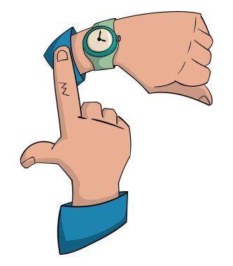 Beyaz, vektör çizim karikatür tarzı zaman simgesi