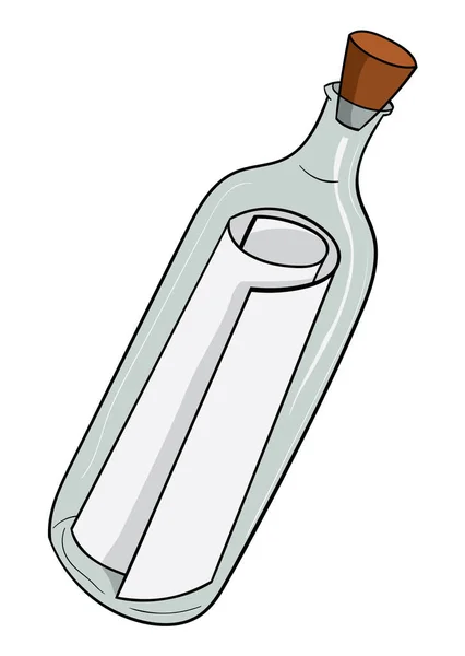 Estilo Dibujos Animados Icono Botella Blanco Vector Ilustración — Archivo Imágenes Vectoriales