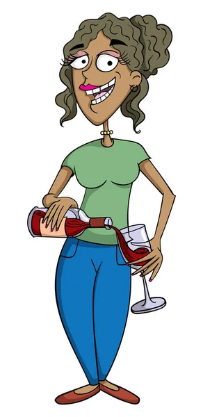 Beyaz, vektör çizim karikatür tarzı şarap iç simgesi