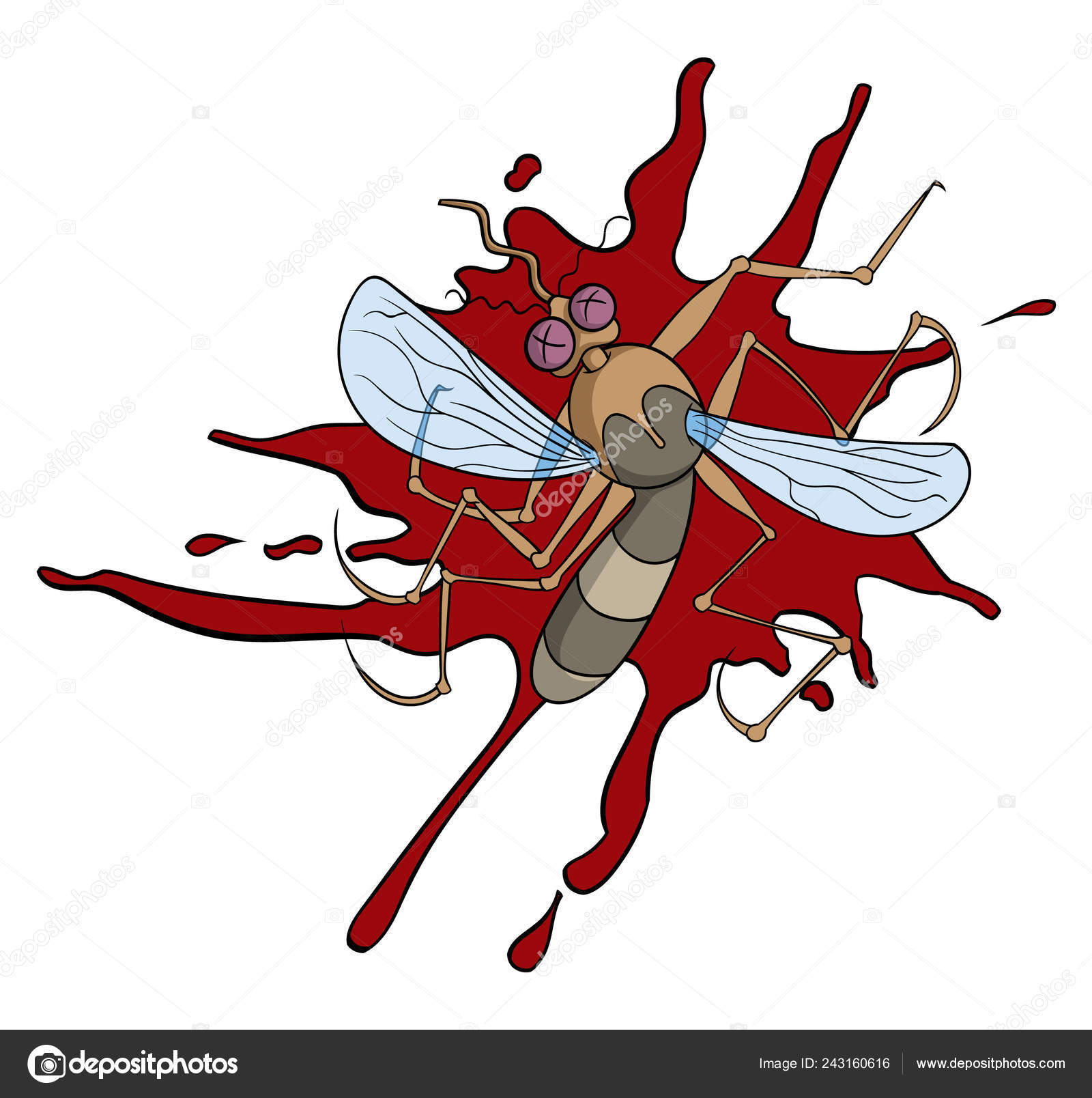 Cartoon Character Dead Mosquito Pool Blood Isolated White Background Vector Stock Vector Image by ©Basjan #243160616 Cartoon Character Dead Mosquito Pool Blood Isolated White Background Vector Stock Vector Image by ©Basjan #243160616