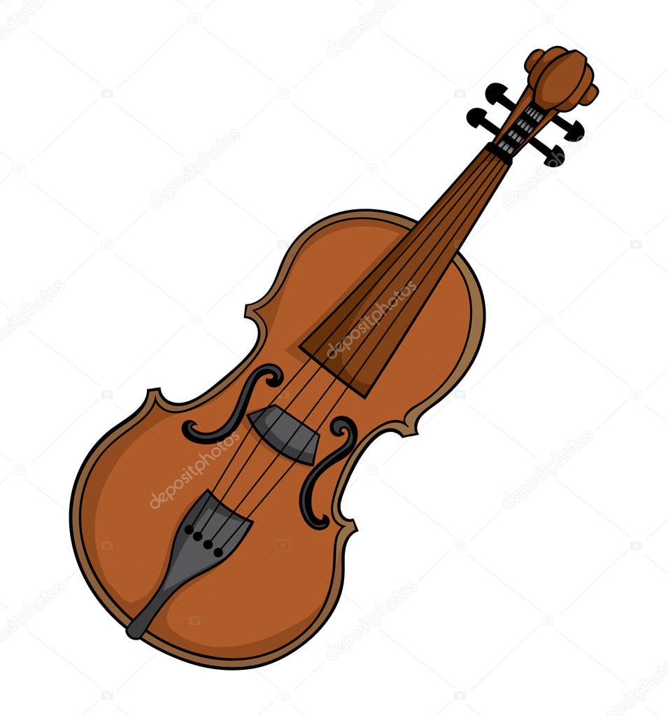 brown violoncello isolated on white background, vector, illustration 