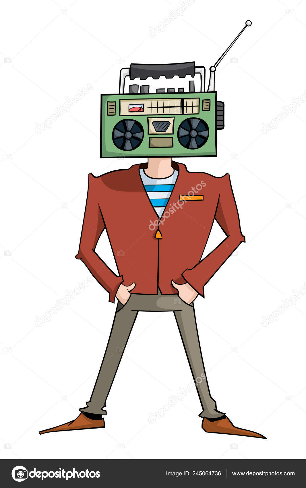 Cartoon Character Radiohead Man Isolated White Background Vector Illustration Stock Vector Image by ©Basjan #245064736 Cartoon Character Radiohead Man Isolated White Background Vector Illustration Stock Vector Image by ©Basjan #245064736