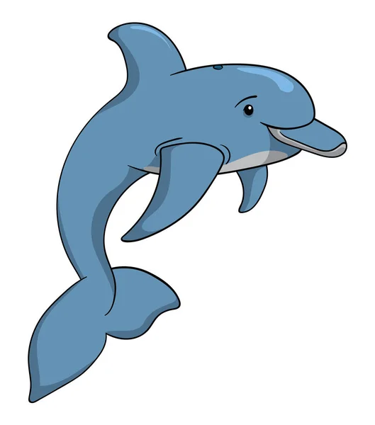 Дельфин Изолирован Белом Фоне — стоковый вектор