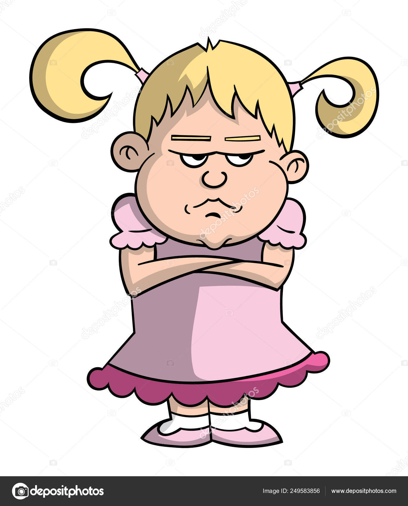 Cartoon Grumpy Girl Isolated White Background Stock Vector Image by ©Basjan #249583856 Cartoon Grumpy Girl Isolated White Background Stock Vector Image by ©Basjan #249583856