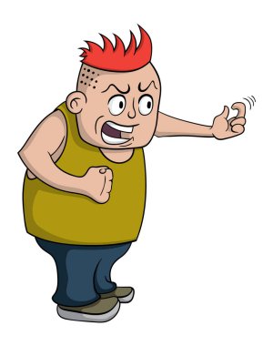 Beyaz arka planda beyaz arka plan üzerinde izole izole karikatür okul kabadayı