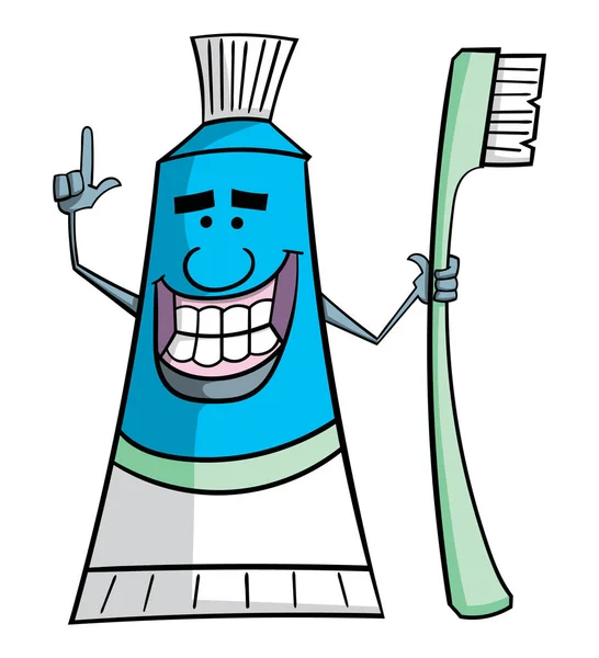 Beyaz arka plan üzerinde izole dostu karikatür diş macunu