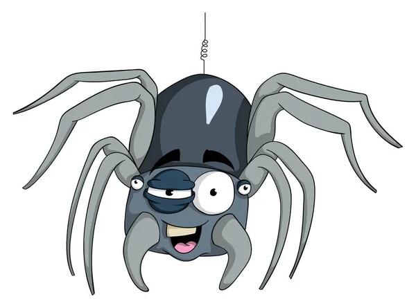 Beyaz Arka Plan Üzerinde Izole Dostu Karikatür Örümcek — Stok Vektör
