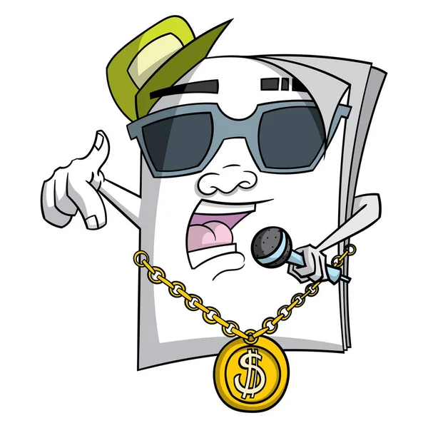 Kağıt beyaz arka plan üzerinde izole rap çizgi film