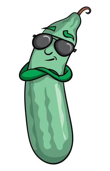 şirin komik karikatür duygusal salatalık beyaz arka plan, vektör, illüstrasyon izole 