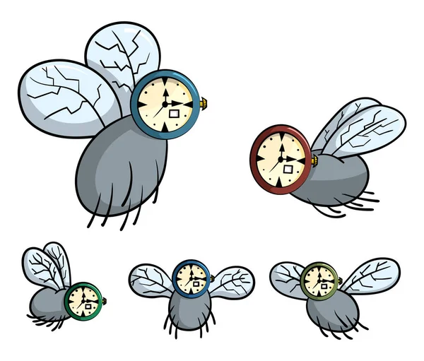 Deyim Zaman Uçar bir karikatür tarzı görsel yorumu.