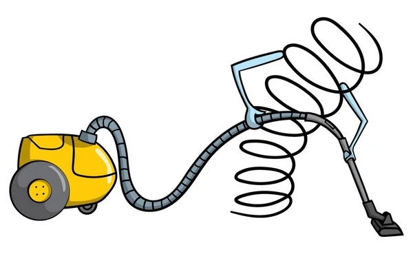 Zeichentrickfilm Illustriert Das Konzept Eines Frühjahrsputzes Mit Staubsauger — Stockvektor