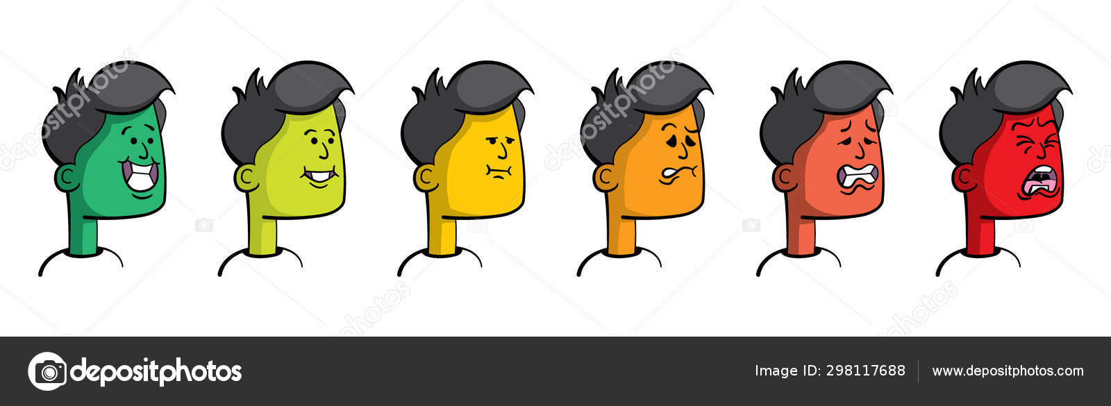 Cartoon Style Illustration Man Pain Scale Indicator Chart Pain Emotion Vector Image By C Basjan Vector Stock