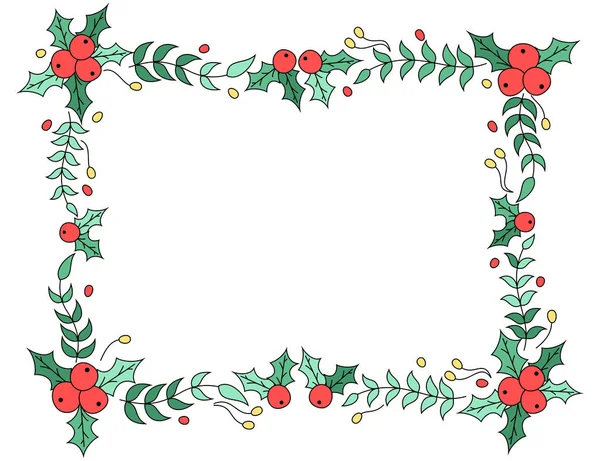 Navidad Marco Floral Diseño —  Fotos de Stock
