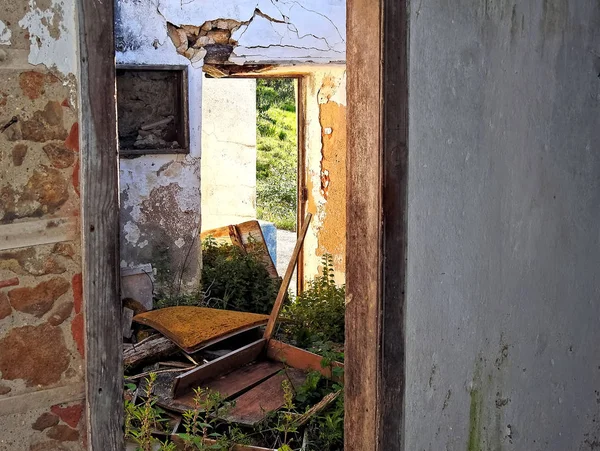 Interno Una Casa Rovina — Foto Stock