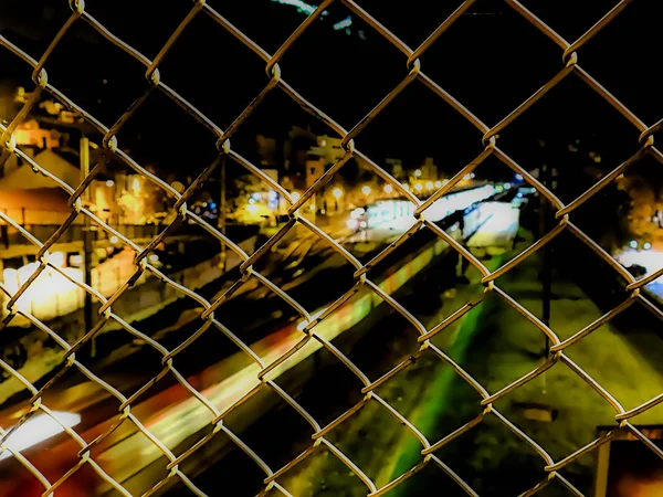 Vista Cidade Para Luar — Fotografia de Stock