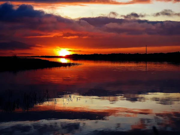 Salida Del Sol Río Gilao Tavira — Foto de Stock