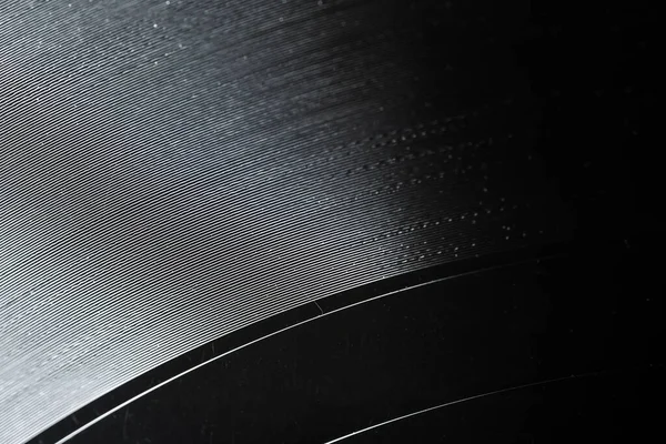 Black Vinyl Sheet Macro Scratches Dust — Stock Photo, Image