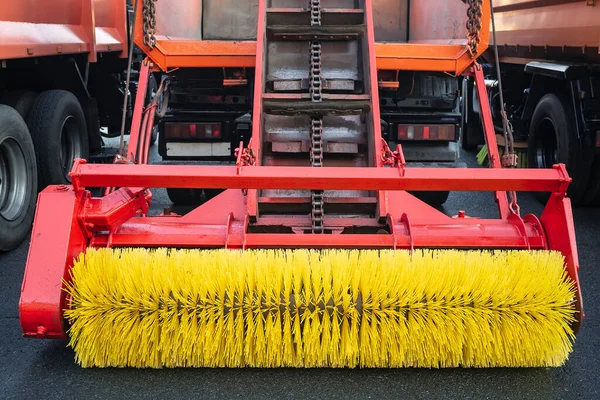 Snow Plow Brush Summer New Clean Ready Work — Stock Photo, Image