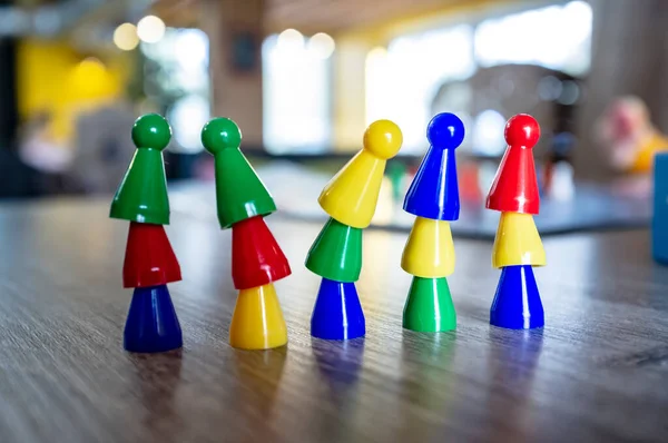 Child Misses New Year Built Little Christmas Trees Out Plastic — Stock Photo, Image