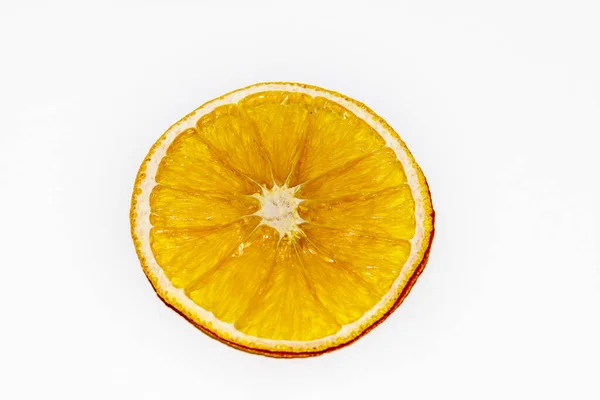 Torr Orange Ring Närbild Orange Skivor Vit Bakgrund — Stockfoto