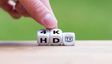 Symbol of the change from HD TV to 4K TV clipart