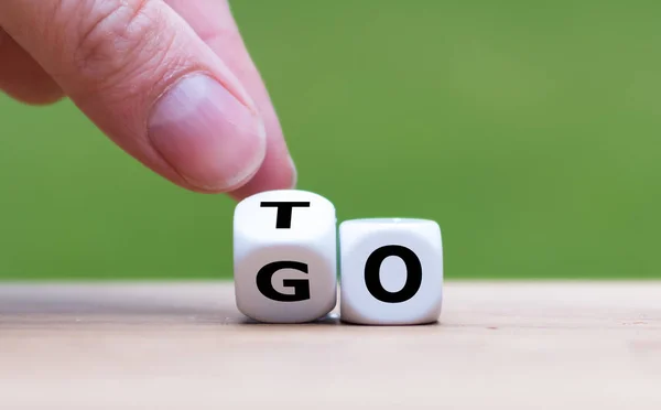 Dice form the expression "to go". — Stock Photo, Image