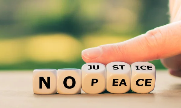 Dice Form Expression Justice Peace — Stock Photo, Image