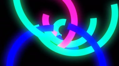 Soyut basit doğrusal dinamik renkli daireler çizerek hareket