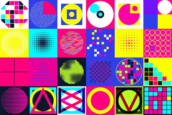 Geometrische figuren collectie. Universele Vector kleurrijke individu — Stockvector