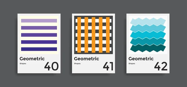 Overs templates coleção com elementos gráficos de formas geométricas — Vetor de Stock