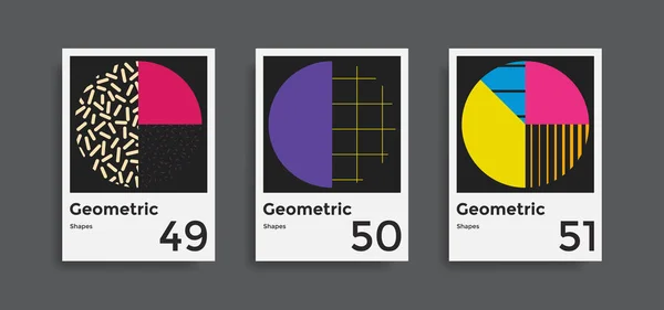 Overs templates coleção com elementos gráficos de formas geométricas — Vetor de Stock