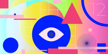 En az geometrik web afiş tasarım vektör şablonu 