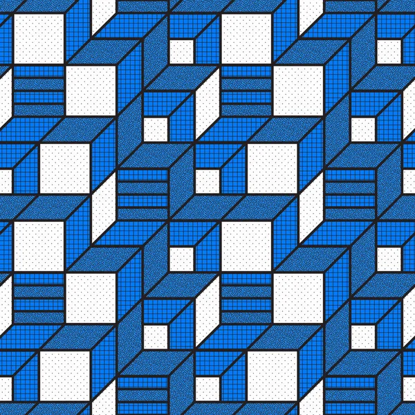 Patrones sin costura geométricos vectoriales con formas matemáticas en negrita texturizada — Archivo Imágenes Vectoriales