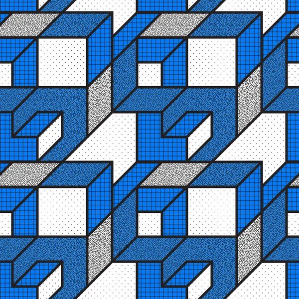 Patrones sin costura geométricos vectoriales con formas matemáticas en negrita texturizada — Archivo Imágenes Vectoriales