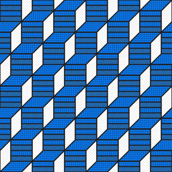 Patrones sin costura geométricos vectoriales con formas matemáticas en negrita texturizada — Vector de stock