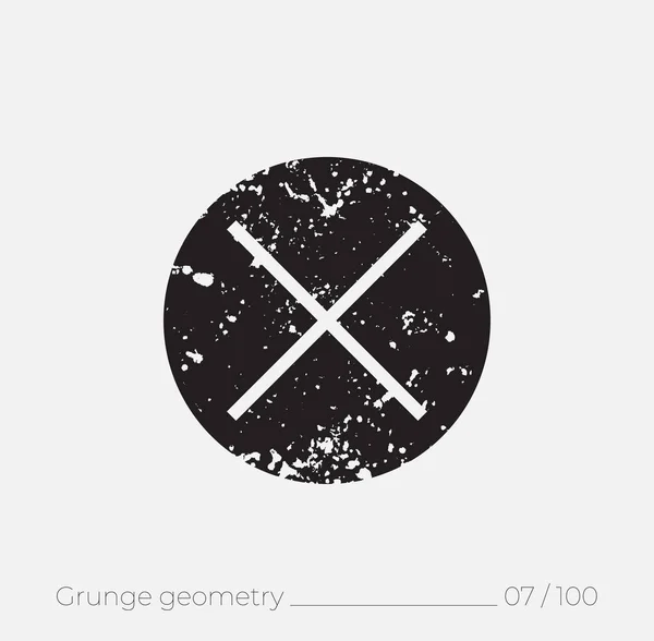 Forma geométrica simple en estilo retro grunge — Vector de stock