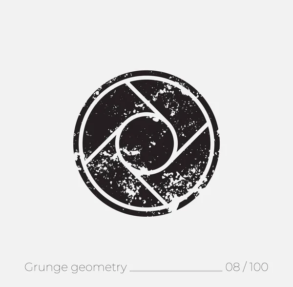 Forma geométrica simple en estilo retro grunge — Vector de stock