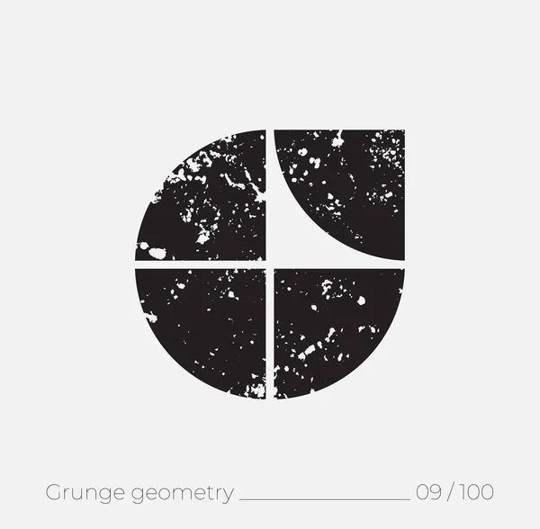Forma Simples Geométrica Estilo Retrô Grunge Elemento Design Universal Para — Vetor de Stock